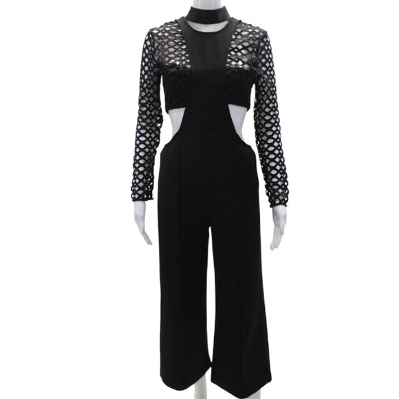 Self-Portrait Mack Layered Jumpsuit Size 2 Black - Picture 1 of 11